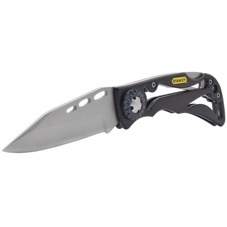 STANLEY Pocket Knife, 418 in L Blade, Steel Blade, 1Blade, Foldable Handle, BlackYellow Handle STHT10253